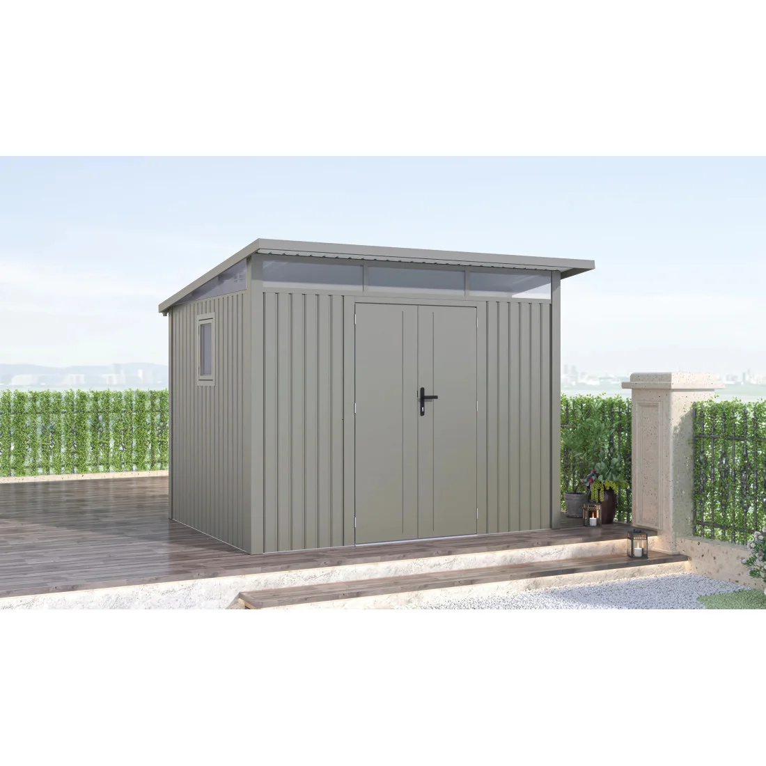 PORTLAND 9x8 DOMEK METALOWY GREY ALUMINIUM (007901) - obrazek 3