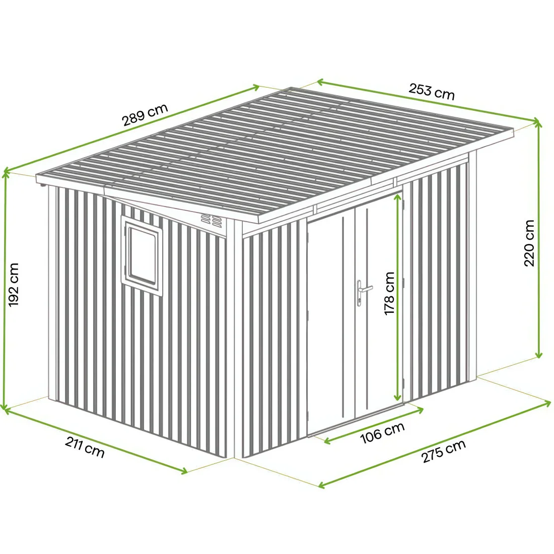PORTLAND 9x8 DOMEK METALOWY GREY ALUMINIUM (007901) - obrazek 2