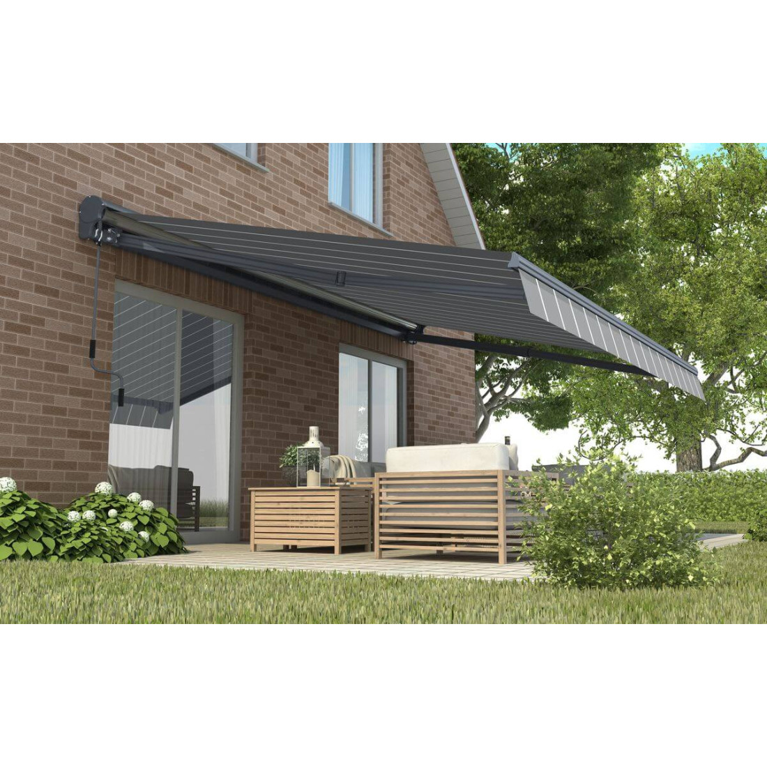 PREMIUM 450x300 MARKIZA TARASOWA GREY/WHITE (005334) - obrazek 3