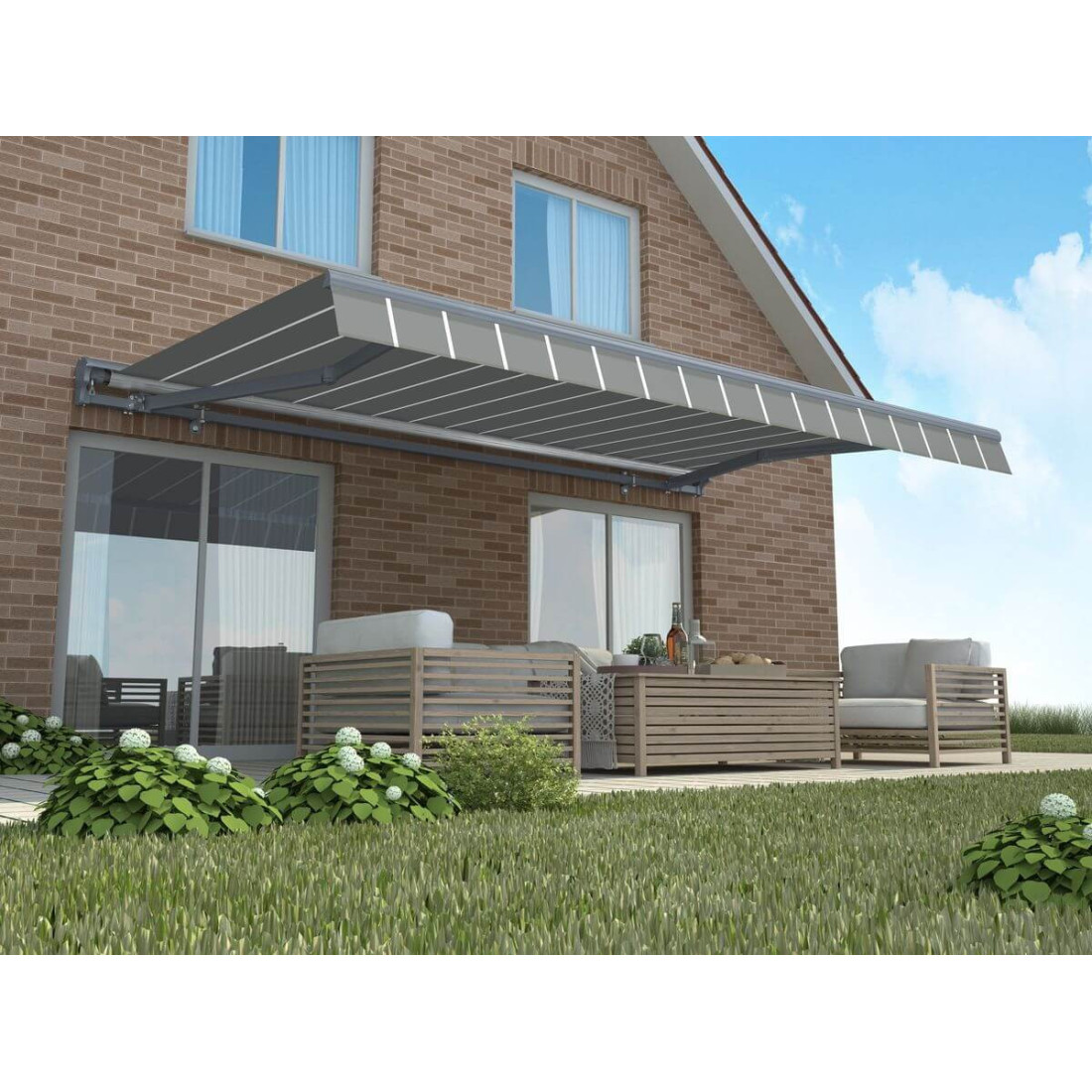 PREMIUM AUTOMATIC 400x300 MARKIZA TARASOWA GREY/WHITE (005336) - obrazek 2