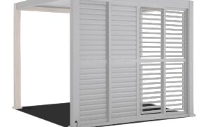 PREMIUM DRZWI PRZESUWNE ŻALUZJOWE 4.0M WHITE (005765)