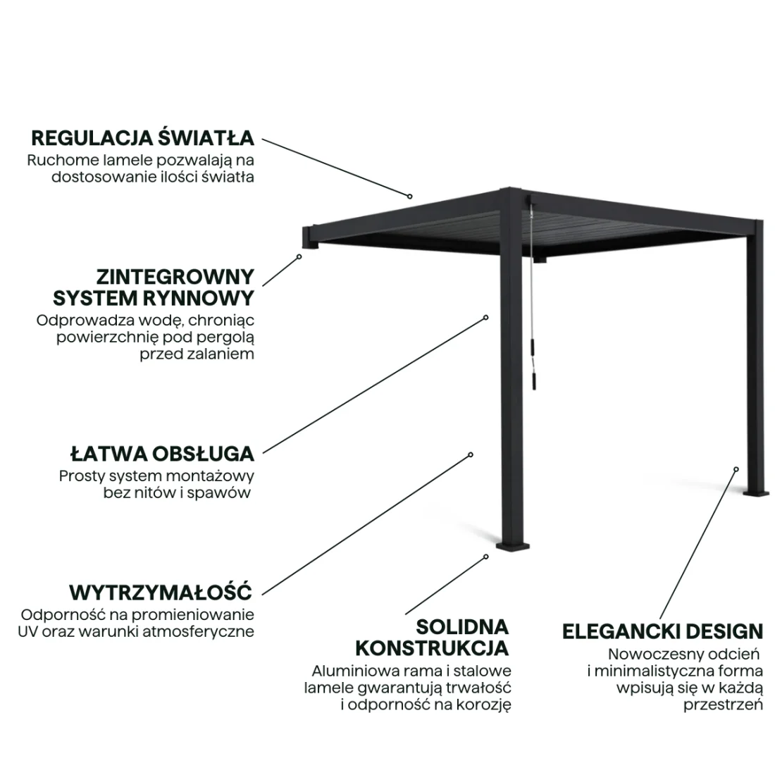 PREMIUM WALL 3x4 PERGOLA TARASOWA ANTHRACITE (001381) - obrazek 5