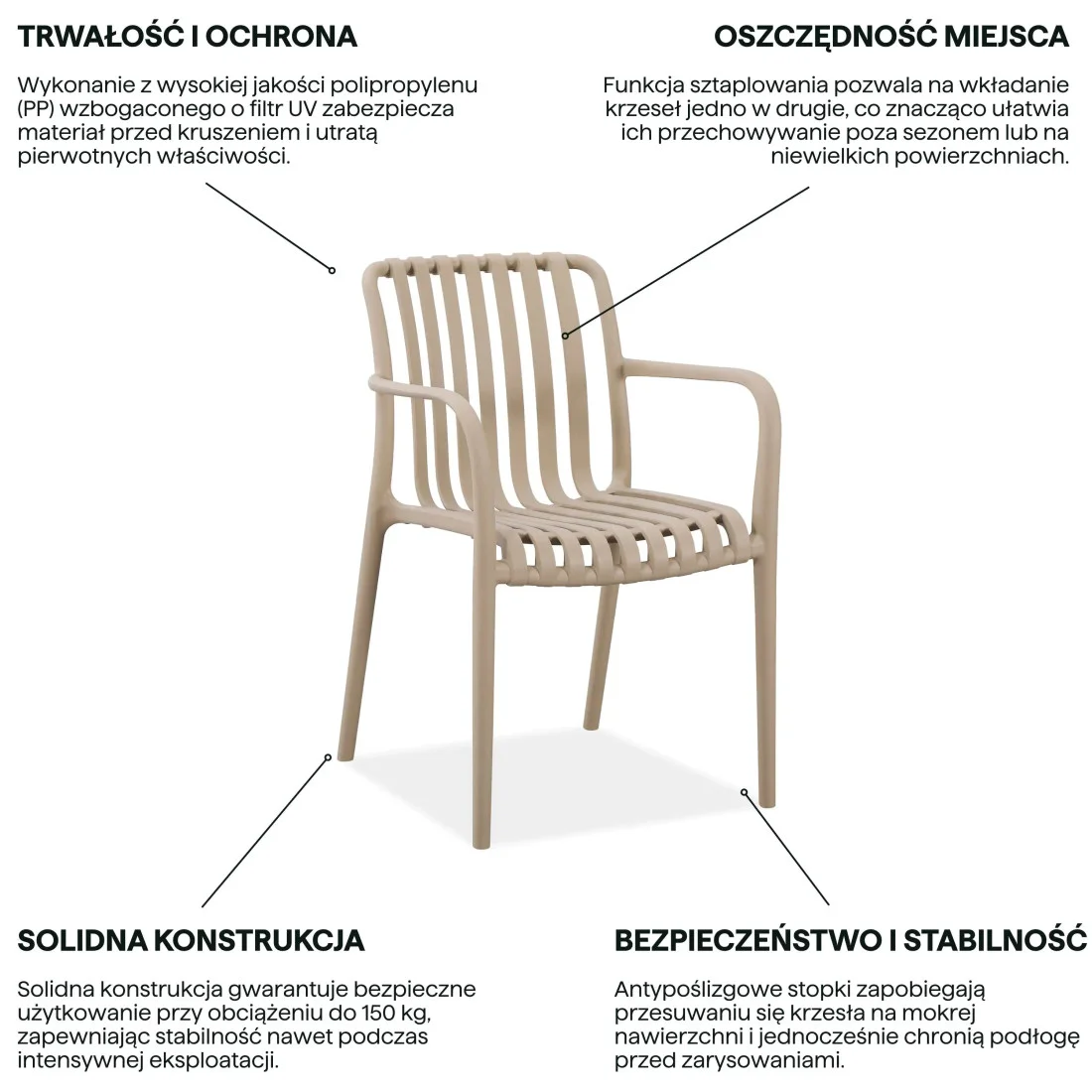RONA KRZESŁO BEIGE (008839) - obrazek 4