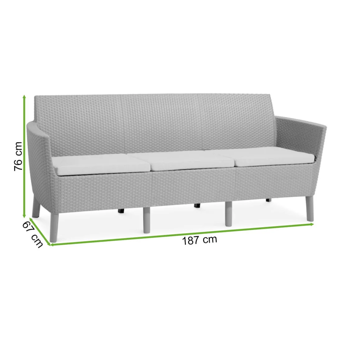 SALEMO 3 SEATER SOFA GRAPHITE (003494) - obrazek 3