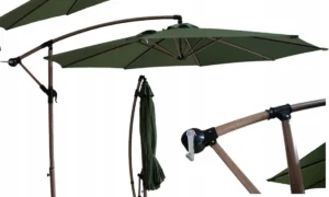 SANTORINI WOOD PARASOL BOCZNY 3.0M DARK GREEN (005822)