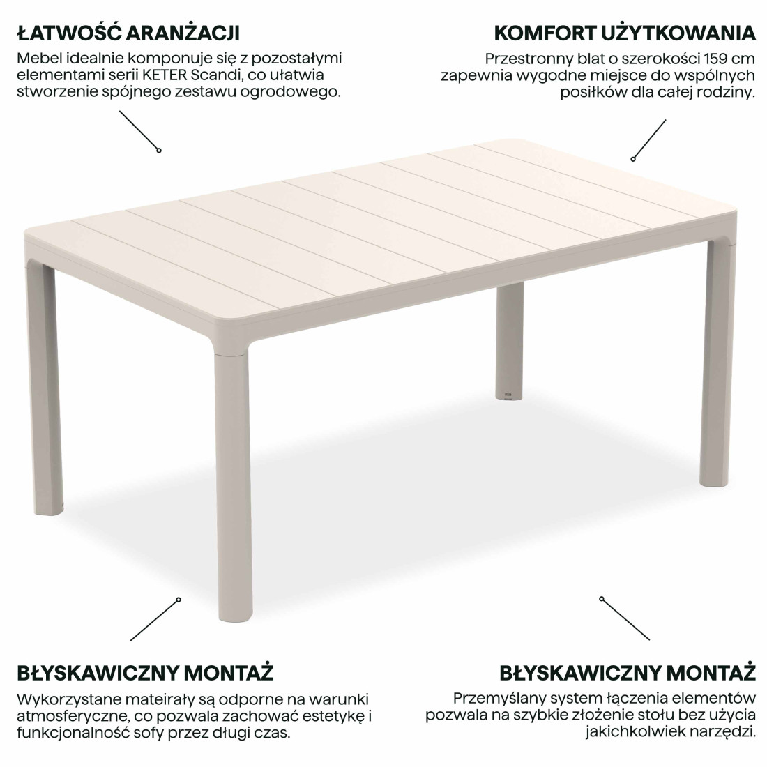 SCANDI DINING STÓŁ SOFT BEIGE (009197) - obrazek 4