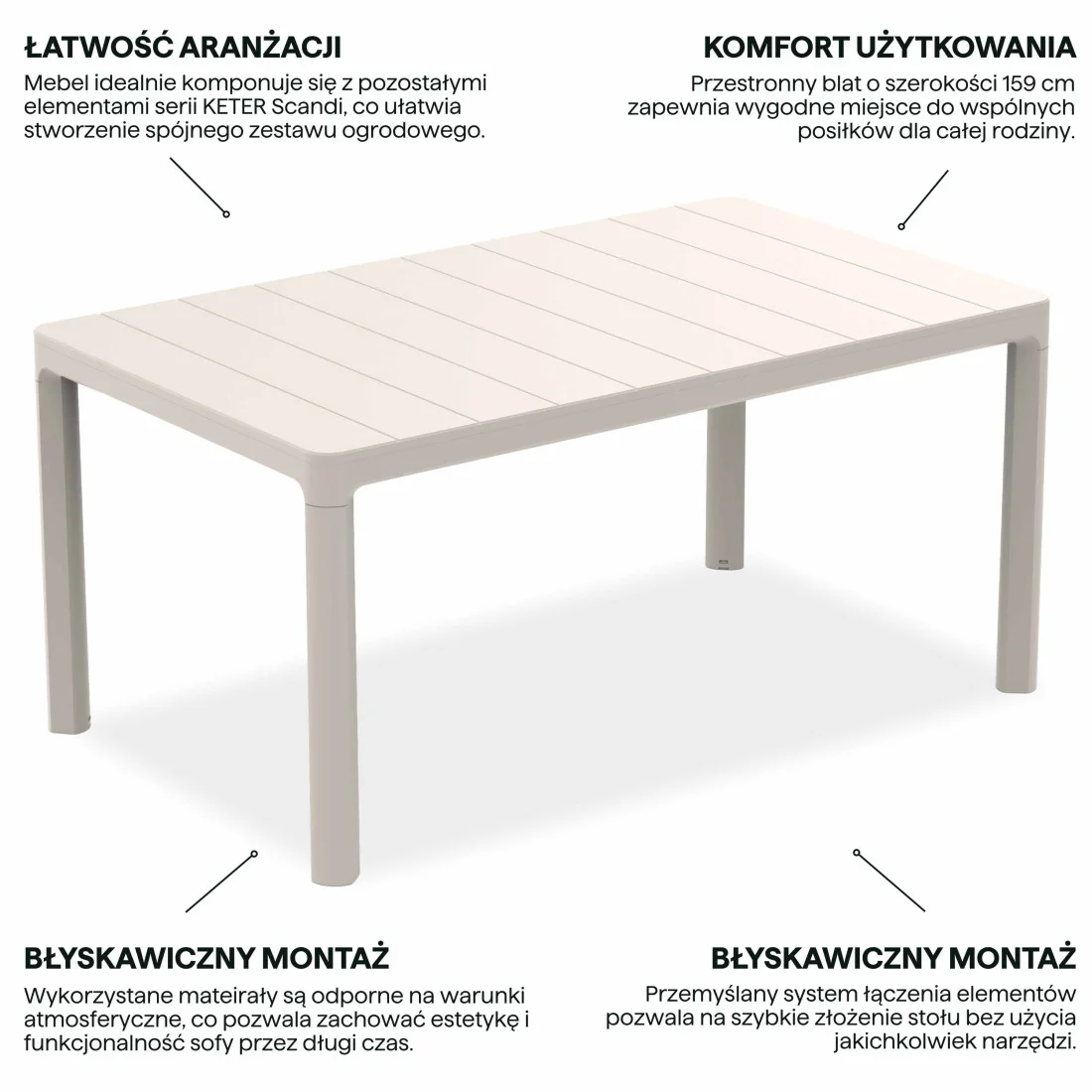 SCANDI DINING STÓŁ SOFT BEIGE (009197) - obrazek 4
