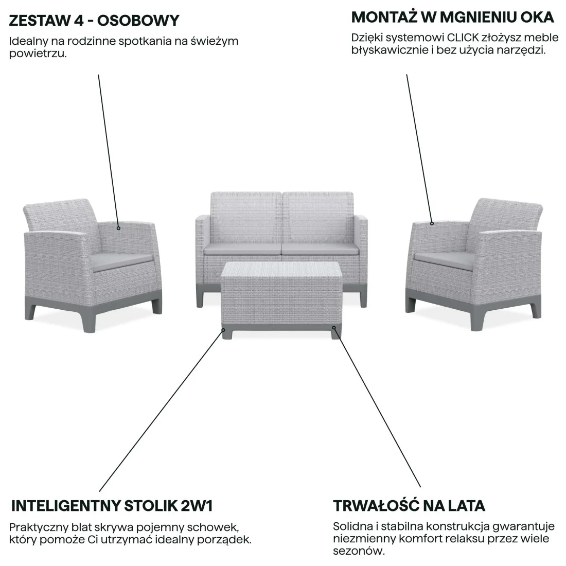 SCANDI FORMA SET 2 ASH GREY-STORM GREY/L.GREY (009186) - obrazek 4