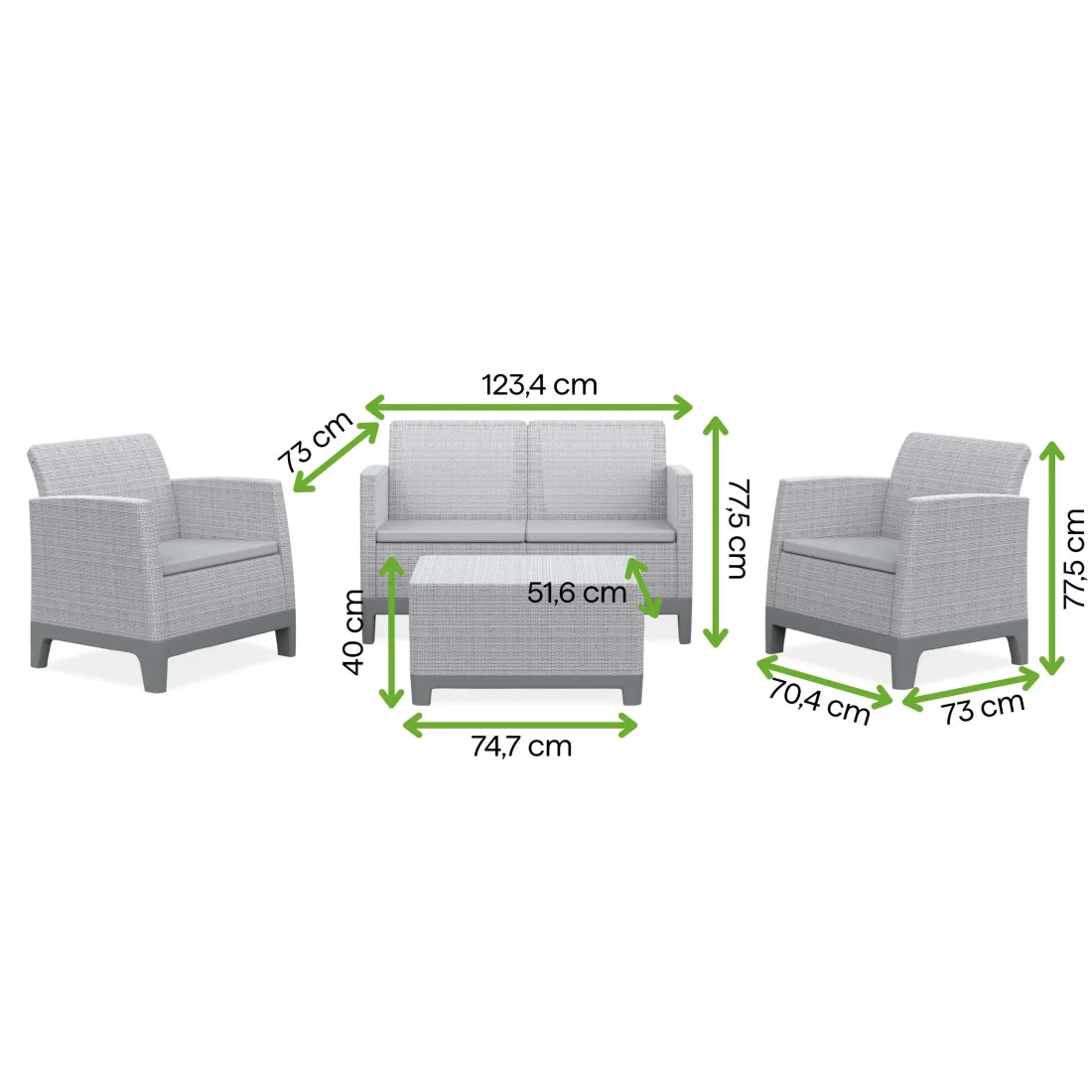 SCANDI FORMA SET 2 ASH GREY-STORM GREY/L.GREY (009186) - obrazek 2