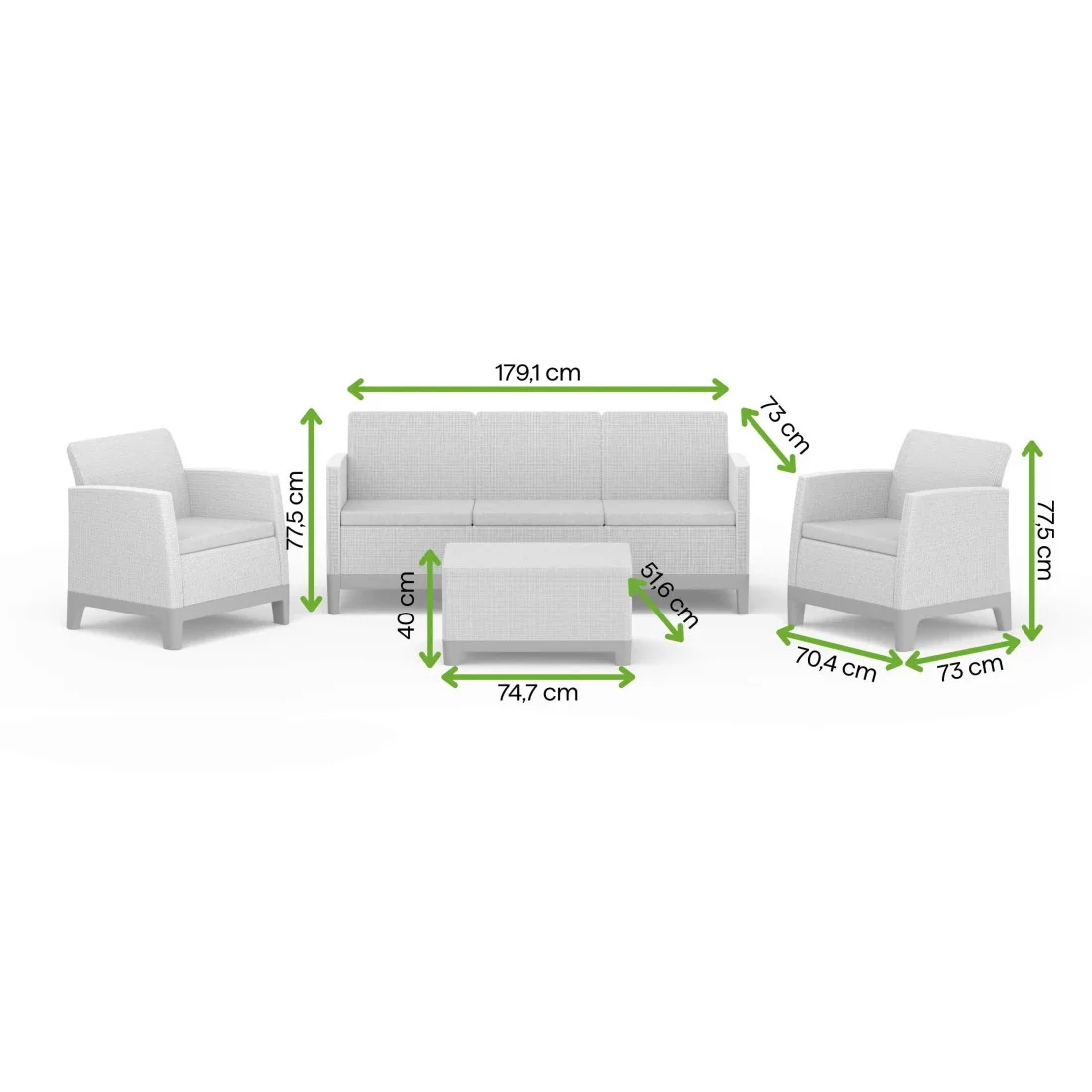 SCANDI FORMA SET 3 PEBBLE GREY-SOFT BEIGE/OAT (009189) - obrazek 2