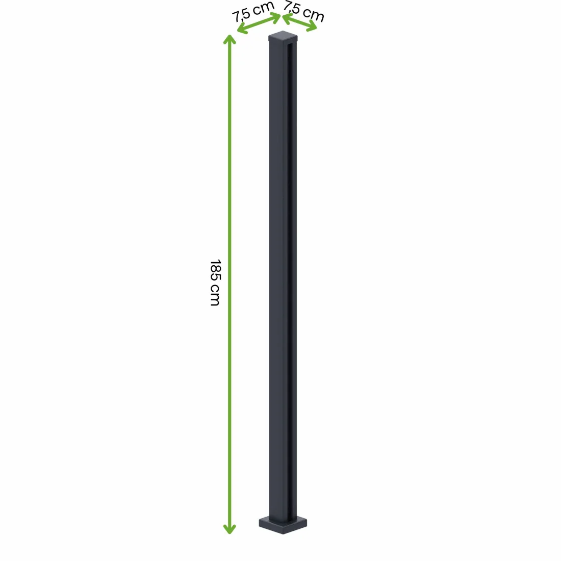 SŁUPEK ALUMINIOWY NEO 1.9M ANTHRACITE (009109) - obrazek 2
