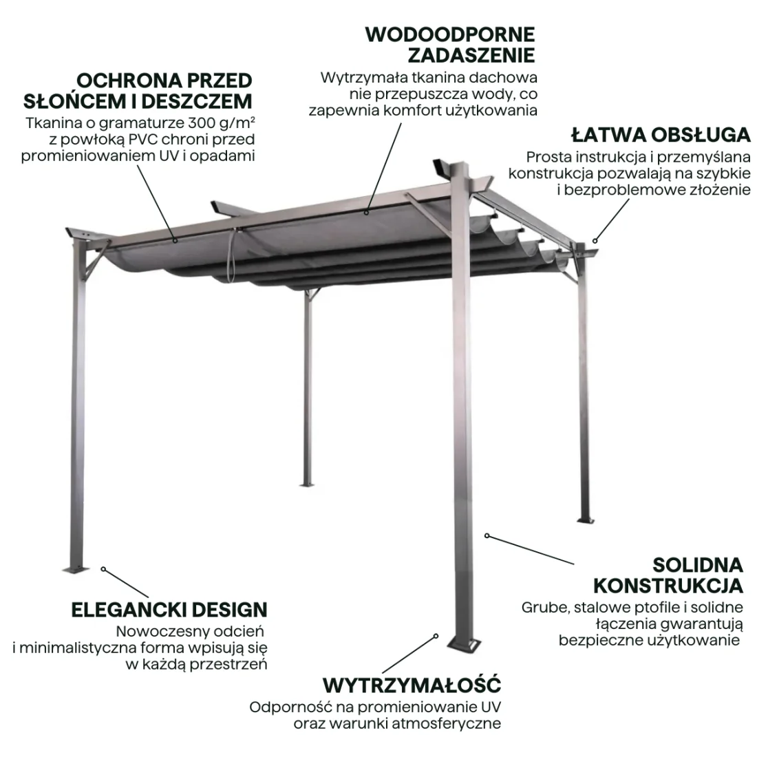 SPRINT 3x3 PERGOLA TARASOWA ANTHRACITE/GREY (005414) - obrazek 3