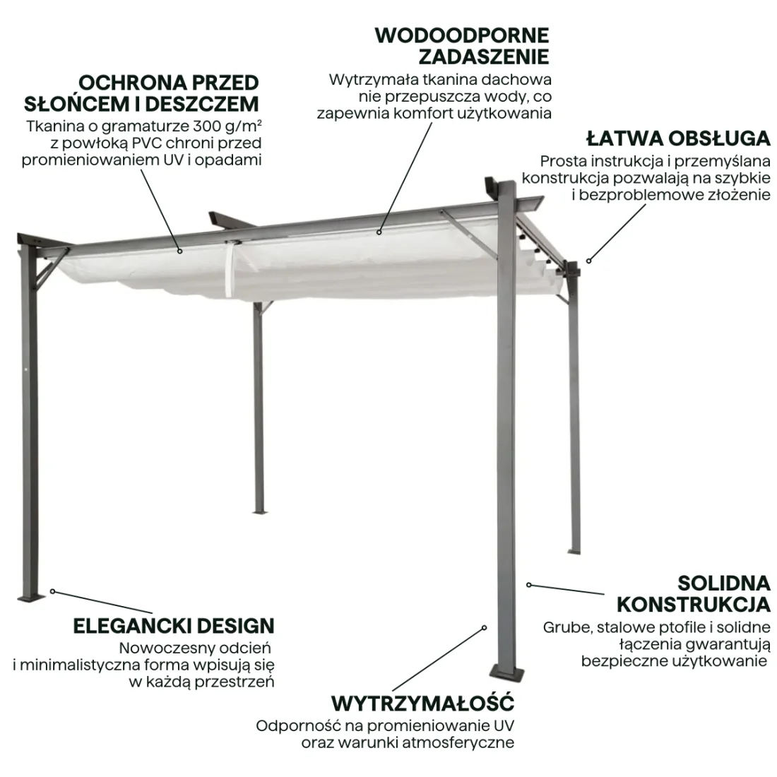 SPRINT 3x3 PERGOLA TARASOWA ANTHRACITE/WHITE (005415) - obrazek 3