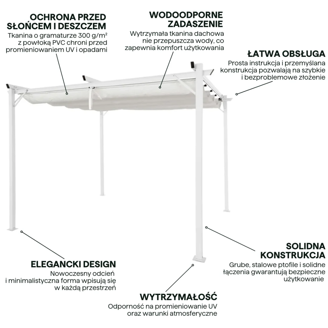 SPRINT 3x3 PERGOLA TARASOWA WHITE/WHITE (005416) - obrazek 4