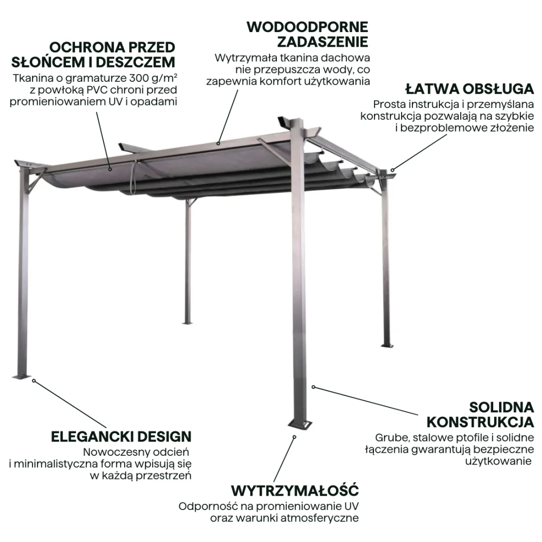 SPRINT 3x4 PERGOLA TARASOWA ANTHRACITE/GREY (005417) - obrazek 3