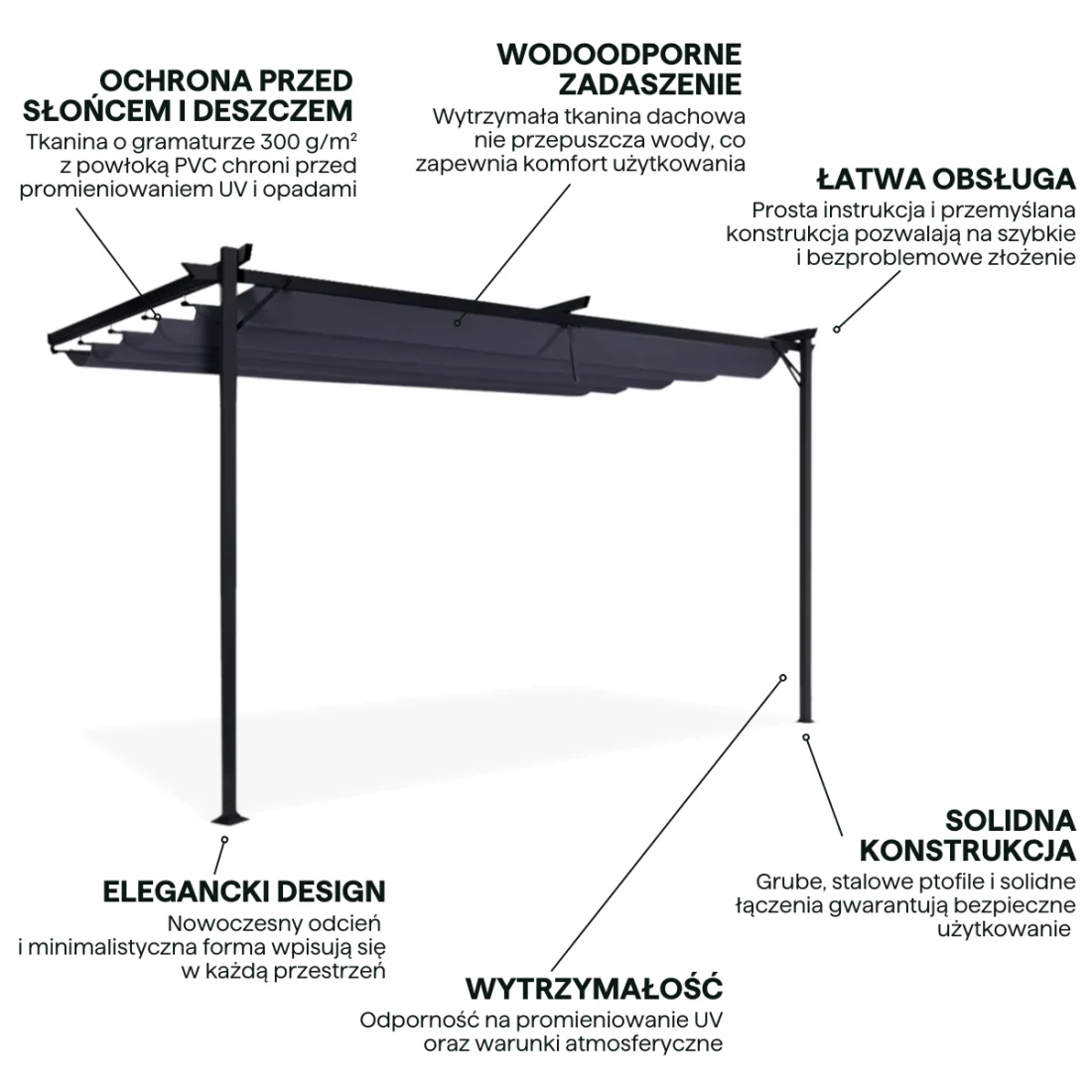 SPRINT WALL 4x2.7 PERGOLA TARASOWA ANTHRACITE/GREY (005426) - obrazek 4