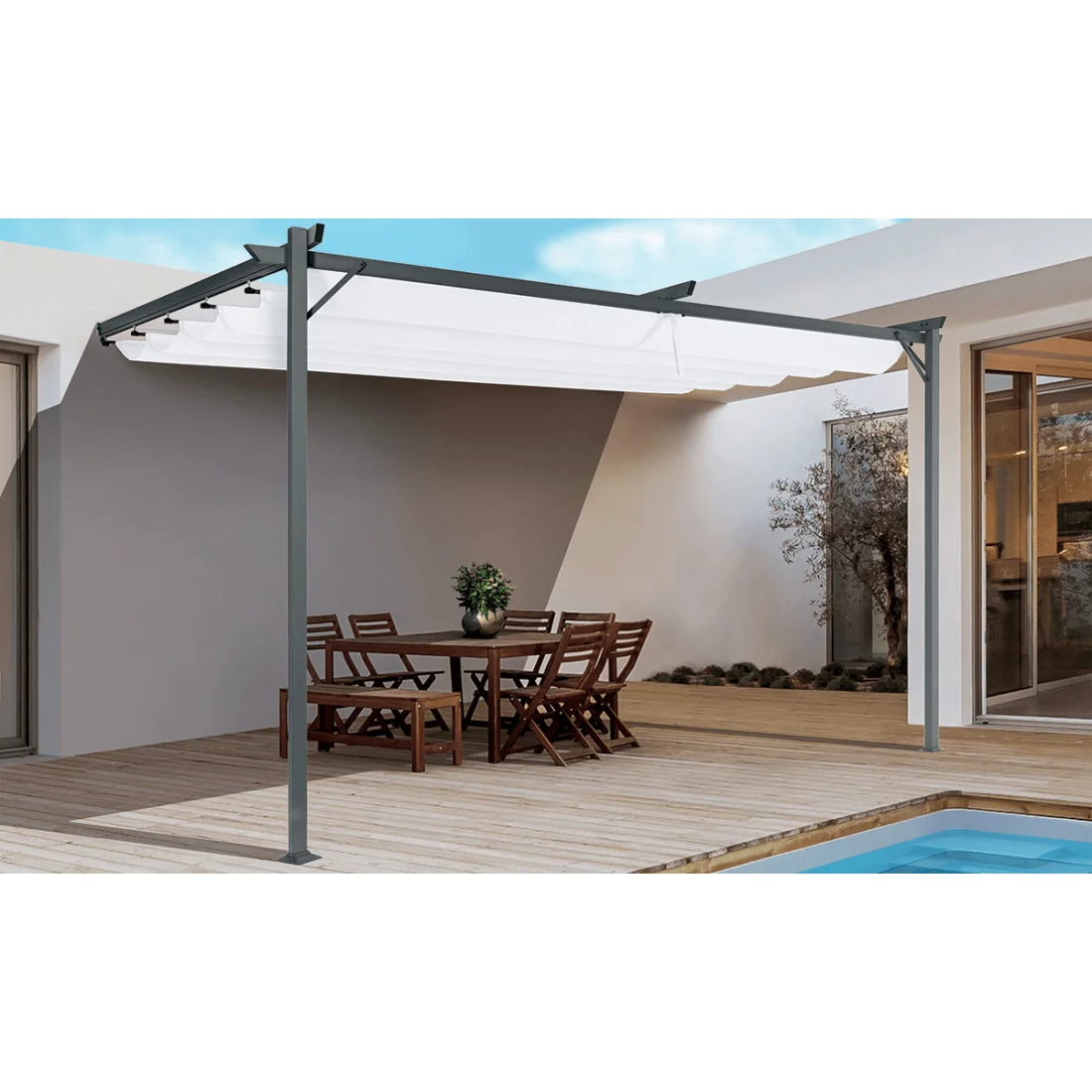 SPRINT WALL 4x2.7 PERGOLA TARASOWA ANTHRACITE/WHITE (005427) - obrazek 3
