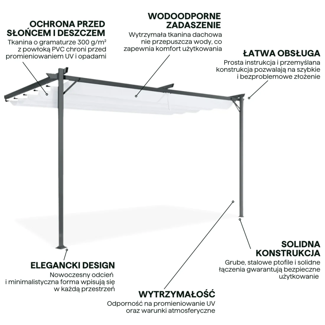SPRINT WALL 4x2.7 PERGOLA TARASOWA ANTHRACITE/WHITE (005427) - obrazek 4