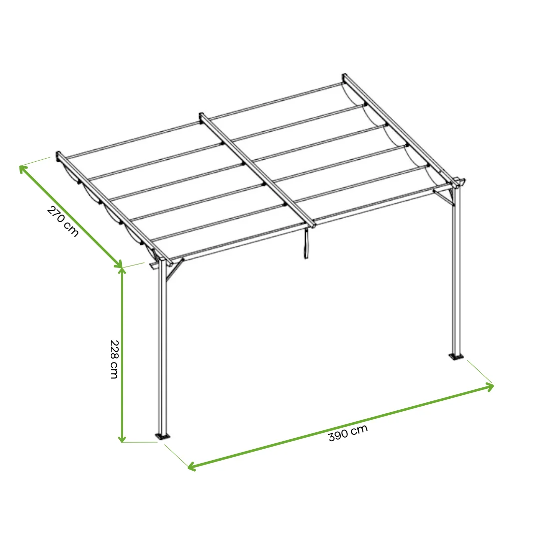 SPRINT WALL 4x2.7 PERGOLA TARASOWA ANTHRACITE/WHITE (005427) - obrazek 2