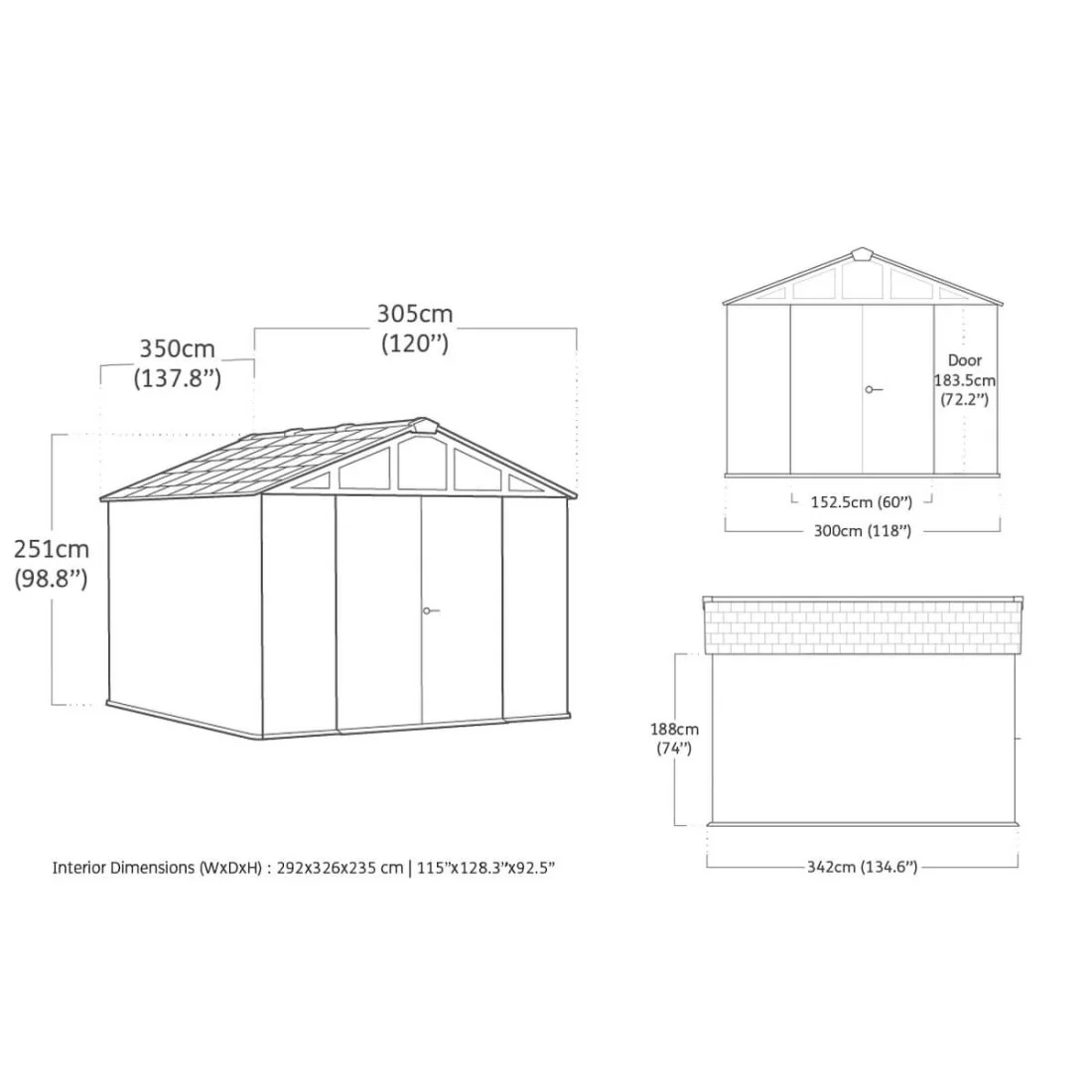 STRONGHOLD SHED 10x11.5 DOMEK GREY (007882) - obrazek 5