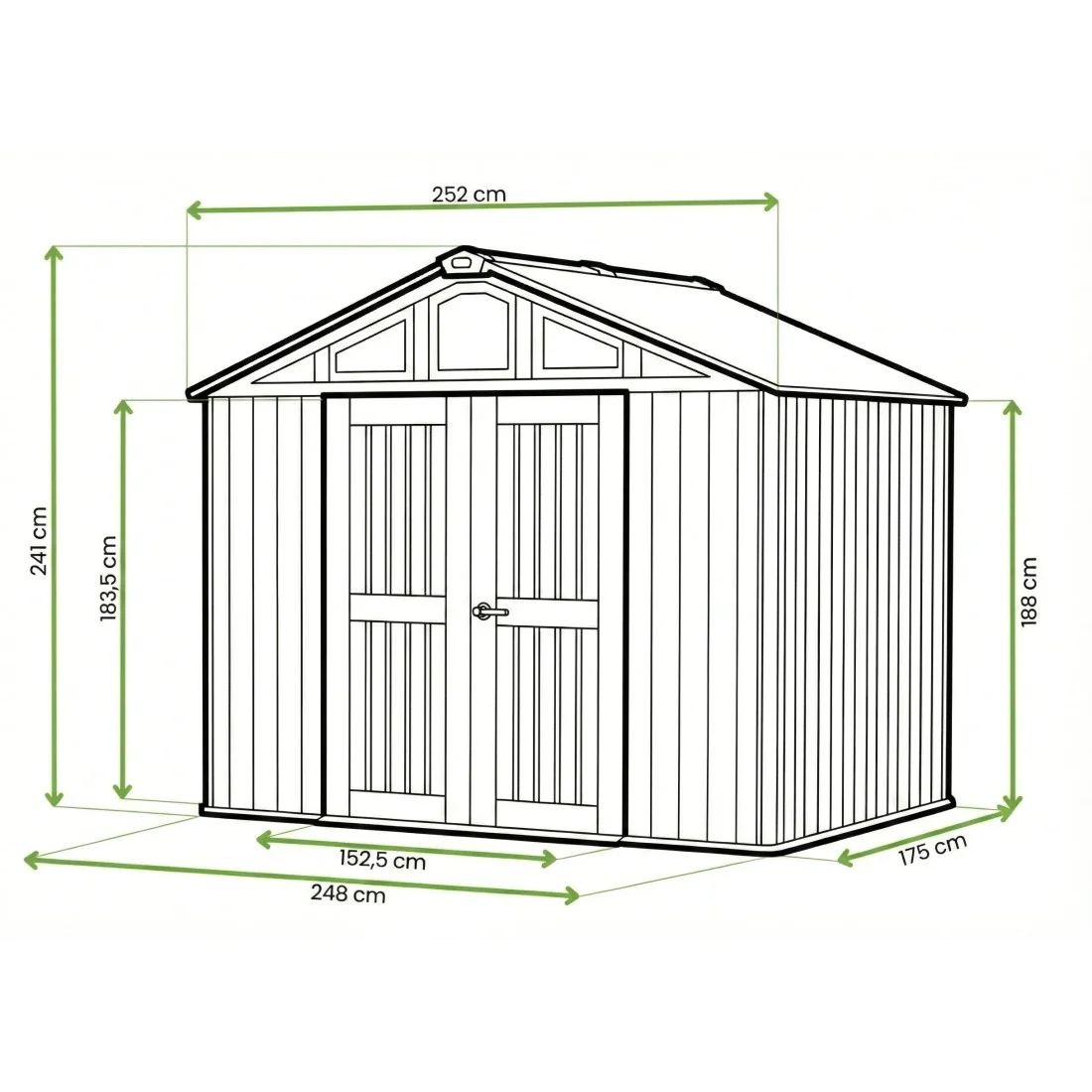 STRONGHOLD SHED 8x6 DOMEK GREY (009206) - obrazek 2