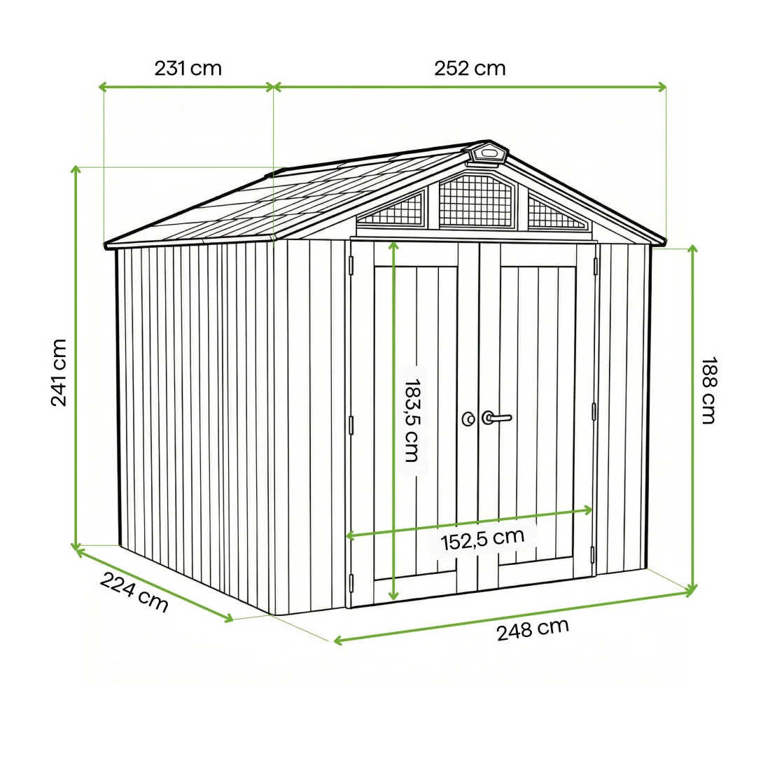 STRONGHOLD SHED 8x8 DOMEK GREY (009207) - obrazek 2