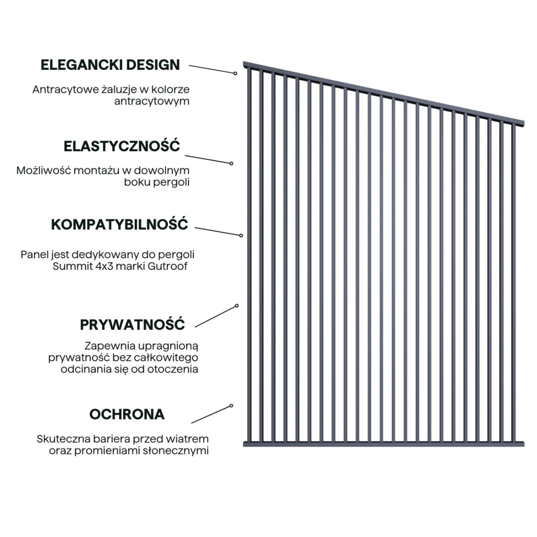 SUMMIT PANEL ŻALUZJOWY PIONOWY 1.88M ANTHRACITE (008952) - obrazek 4