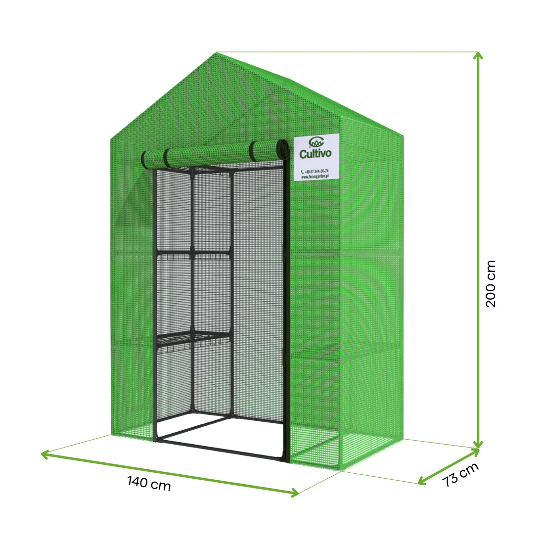 SZKLARNIA 2 REGAŁY 140x73 GREEN (000065) - obrazek 2