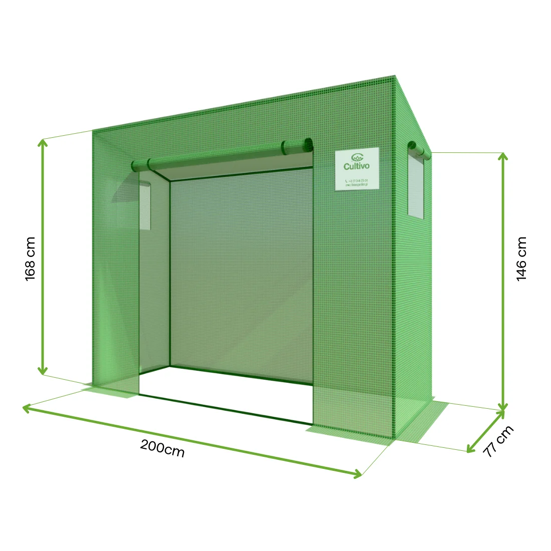 SZKLARNIA NA POMIDORY 200x77 GREEN (002756) - obrazek 2