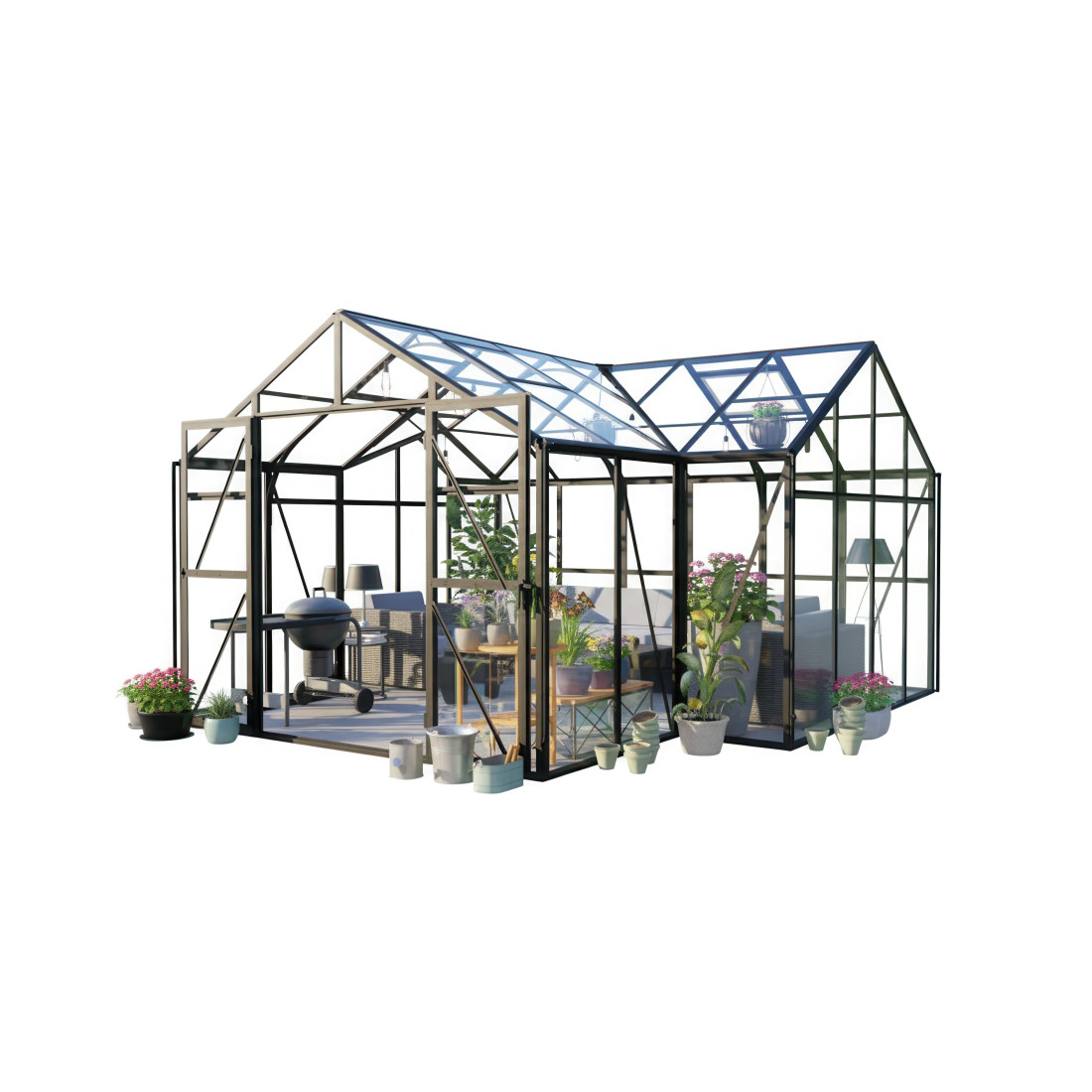 TRIBECA 433x431 OGRÓD ZIMOWY (SOLID PC+GLASS) BLACK (007984)