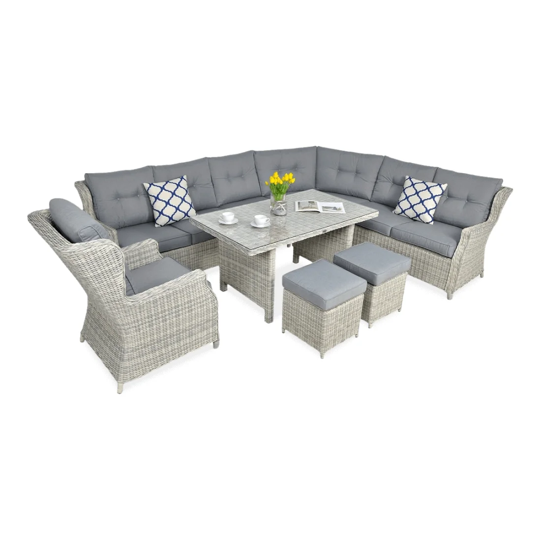 TRIVENTO DINING NAROŻNIK WHITE GREY (002638)
