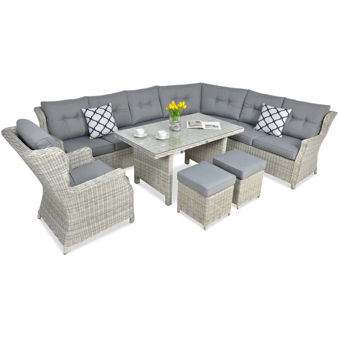 TRIVENTO DINING NAROŻNIK WHITE GREY (002638) - obrazek 2