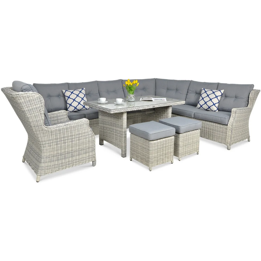 TRIVENTO DINING NAROŻNIK WHITE GREY (002638) - obrazek 3