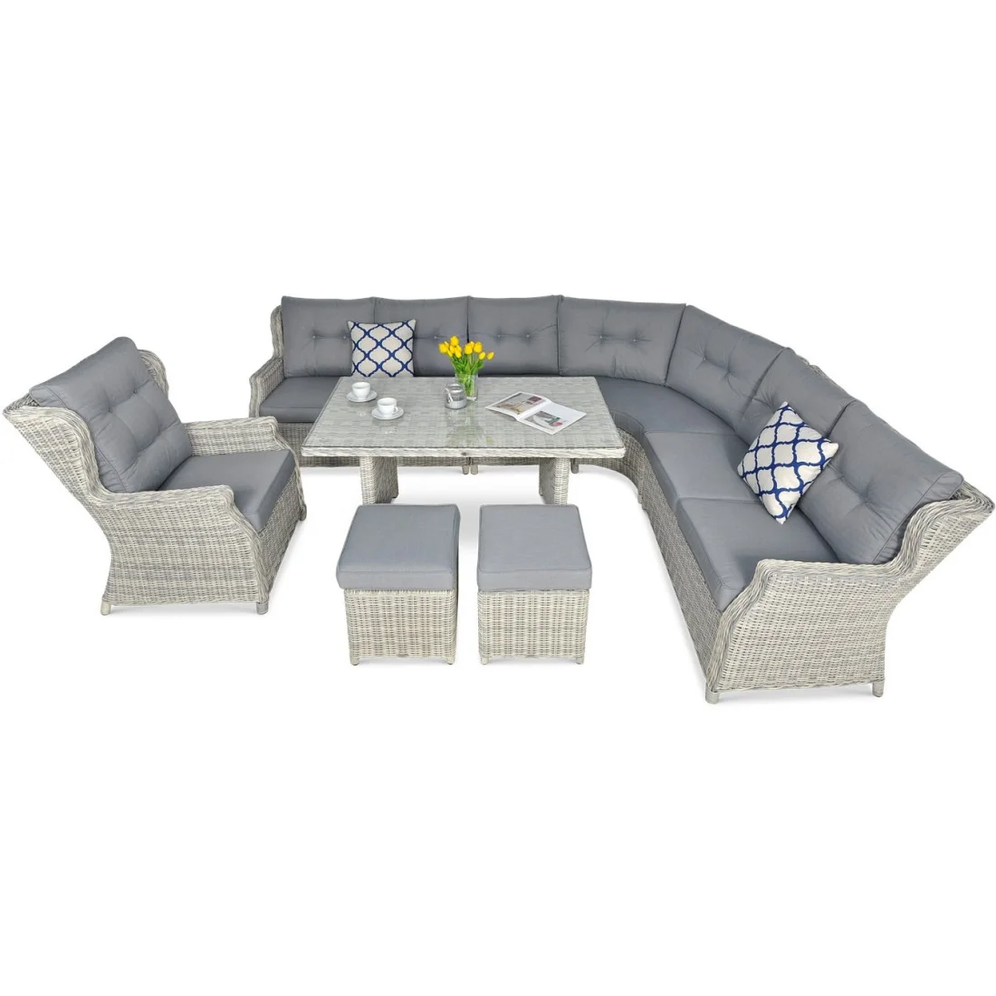 TRIVENTO DINING NAROŻNIK WHITE GREY (002638) - obrazek 4