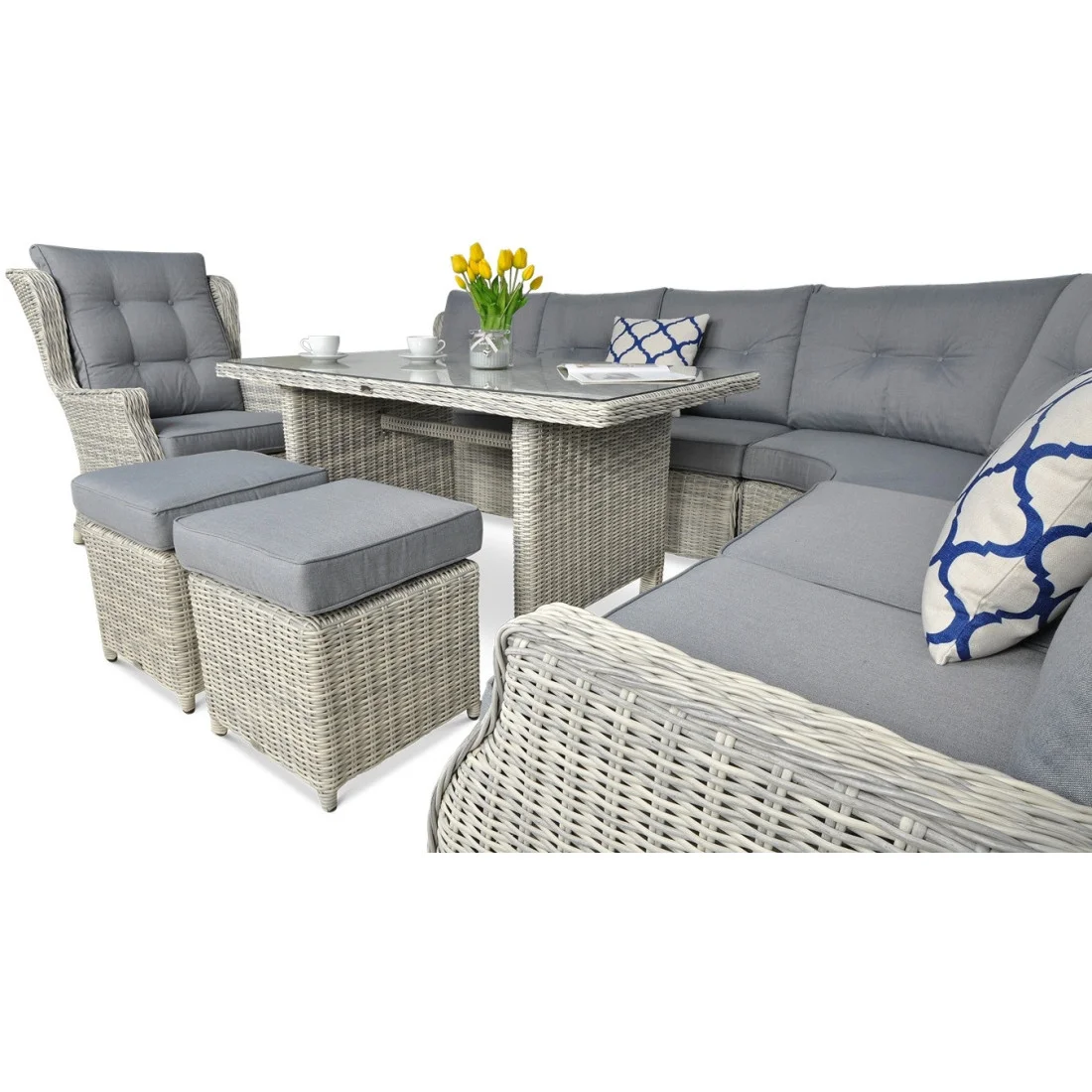 TRIVENTO DINING NAROŻNIK WHITE GREY (002638) - obrazek 6