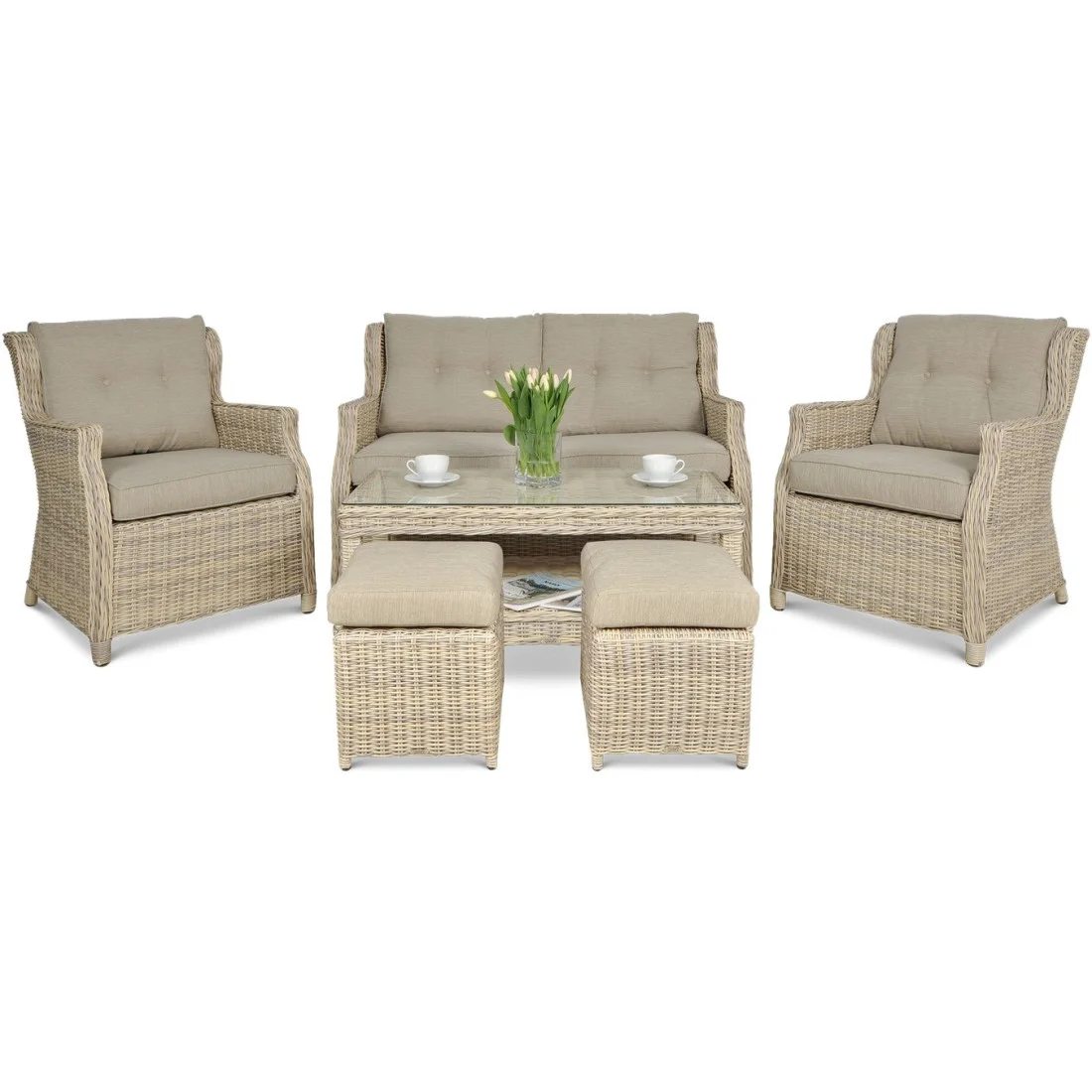 TRIVENTO II ZESTAW+PUFY BEIGE (002430) - obrazek 2