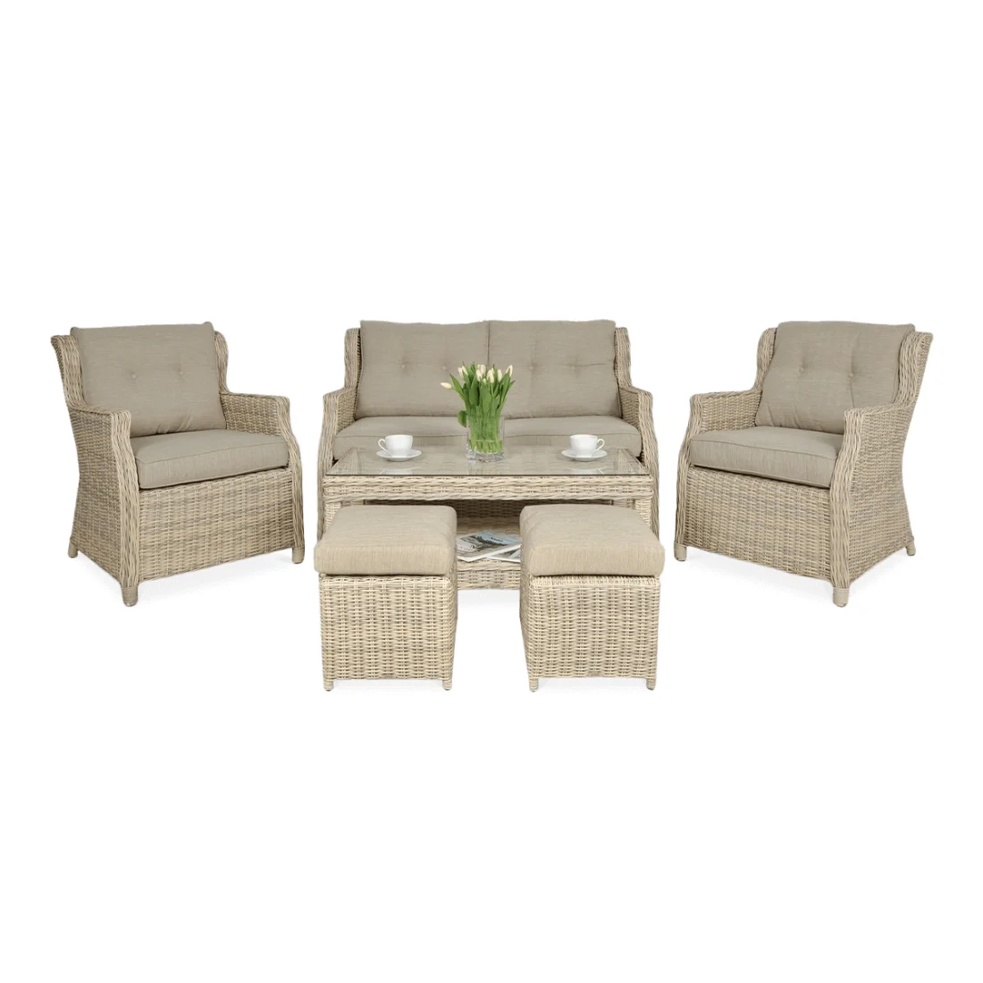 TRIVENTO II ZESTAW+PUFY BEIGE (002430)