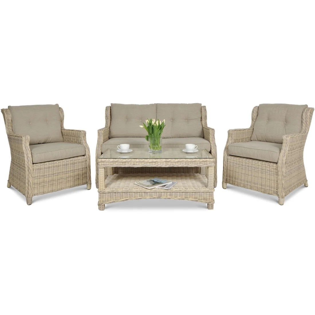TRIVENTO II ZESTAW+PUFY BEIGE (002430) - obrazek 4