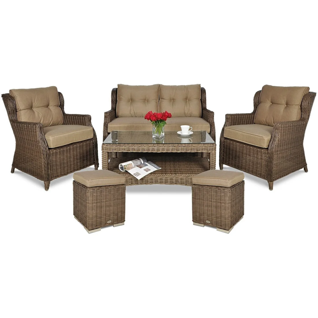 TRIVENTO II ZESTAW+PUFY BROWN (002374) - obrazek 2