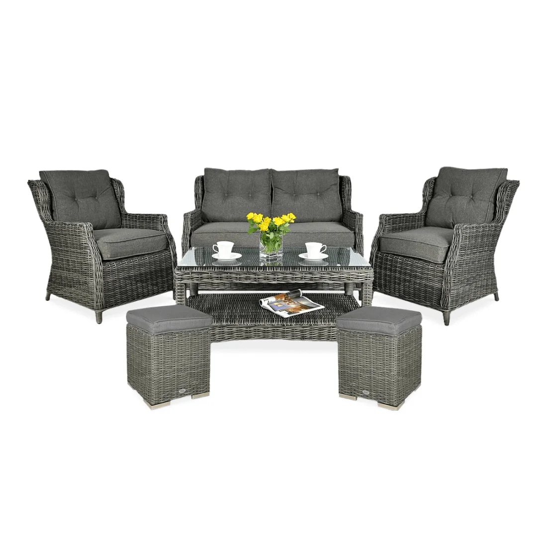 TRIVENTO II ZESTAW+PUFY DARK GREY (002375)