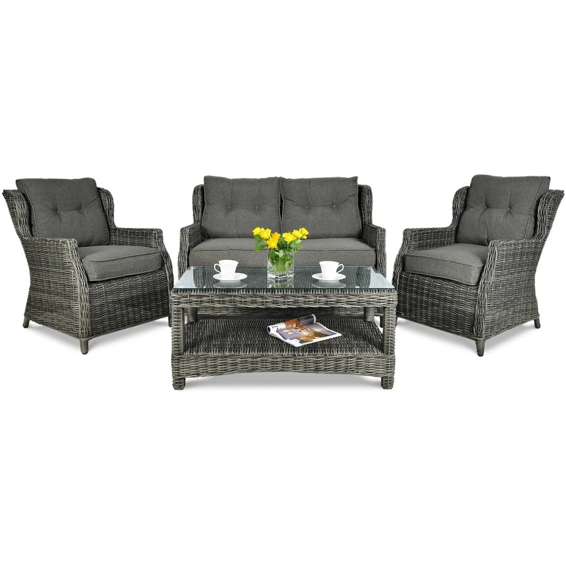 TRIVENTO II ZESTAW+PUFY DARK GREY (002375) - obrazek 4
