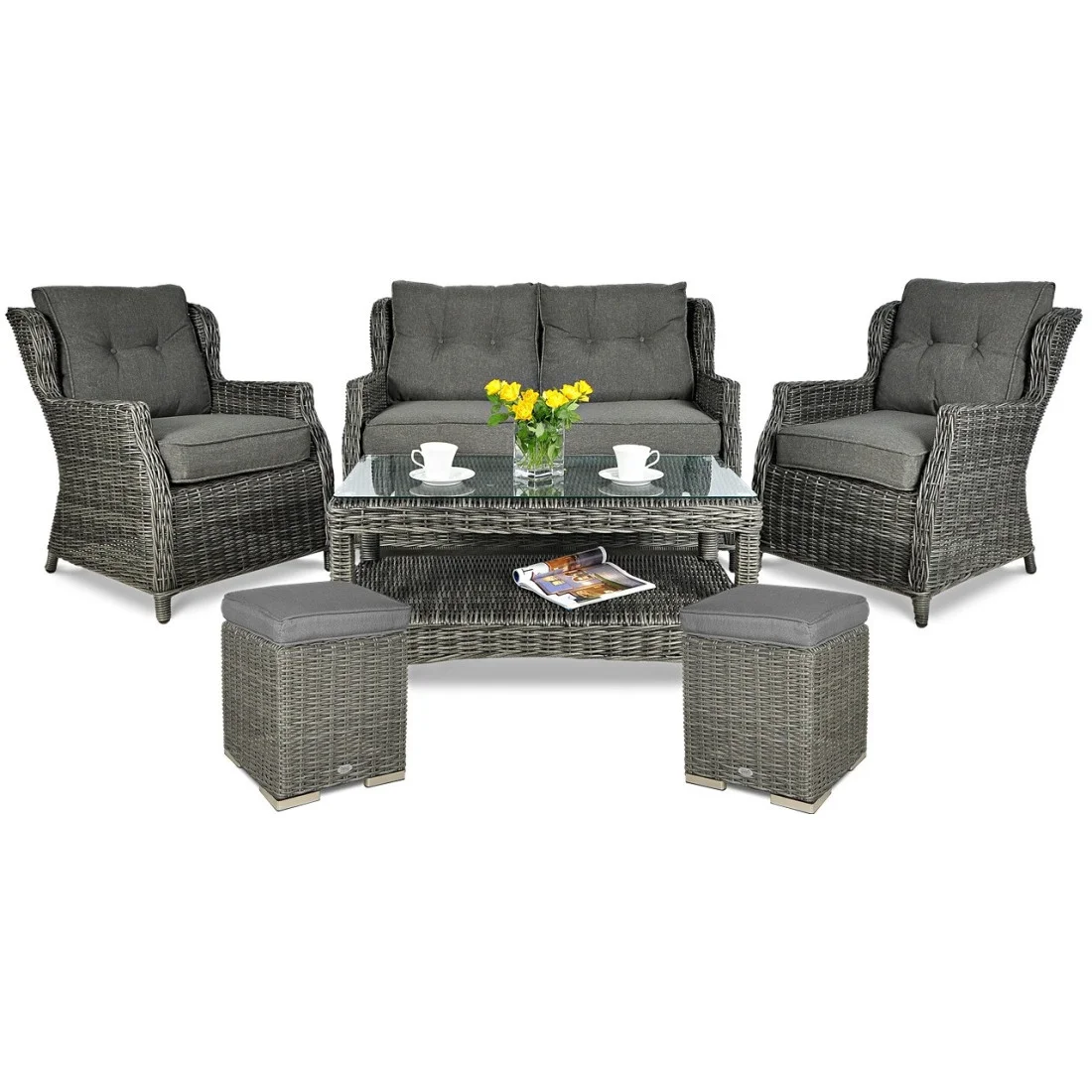TRIVENTO II ZESTAW+PUFY DARK GREY (002375) - obrazek 2