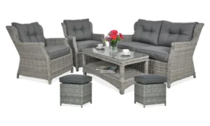 TRIVENTO II ZESTAW+PUFY STONE GREY (006078)