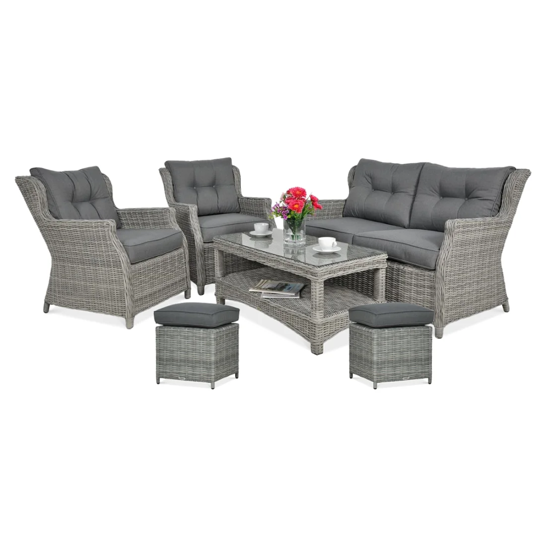 TRIVENTO II ZESTAW+PUFY STONE GREY (006078) - obrazek 2