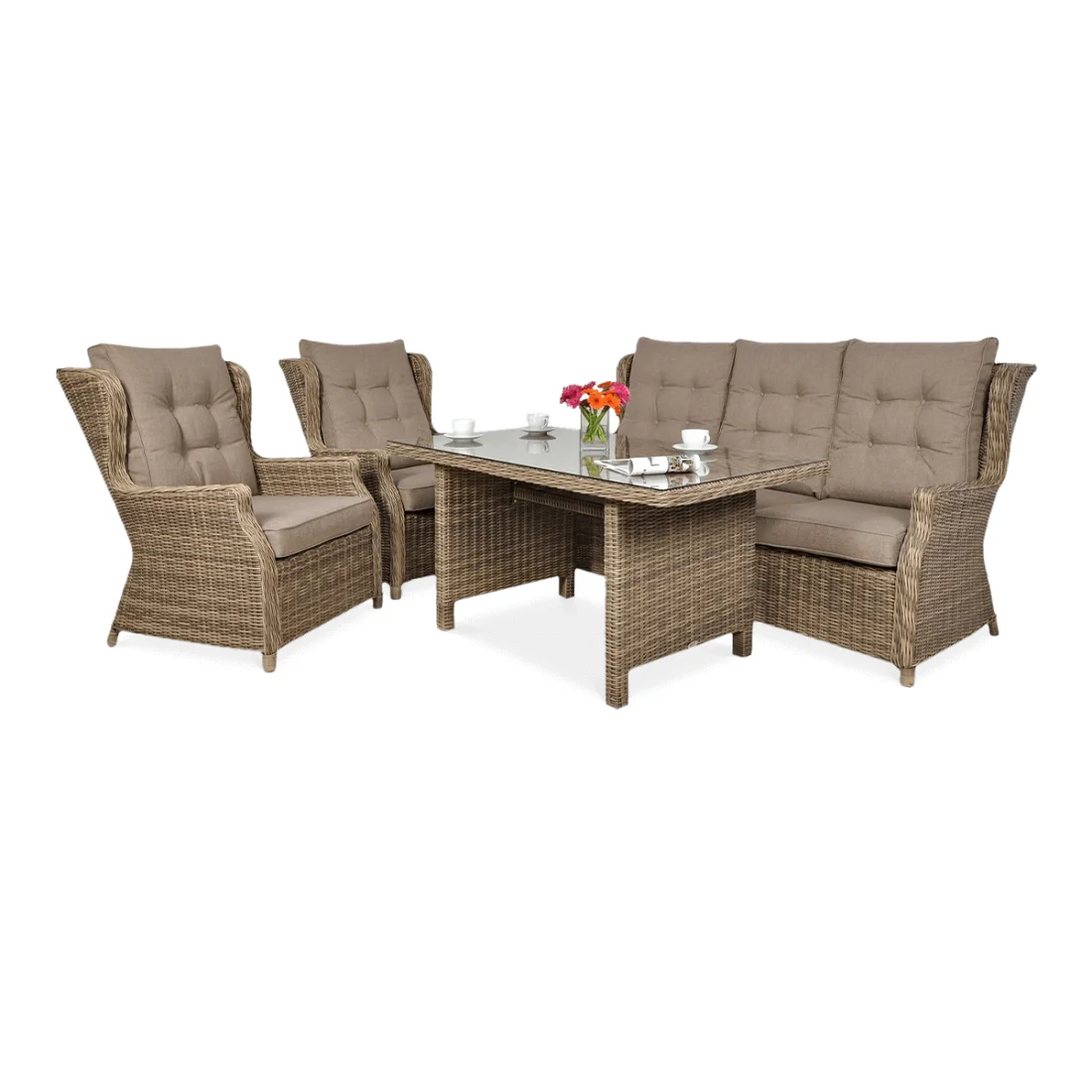 TRIVENTO III DINING ZESTAW BROWN (001867)