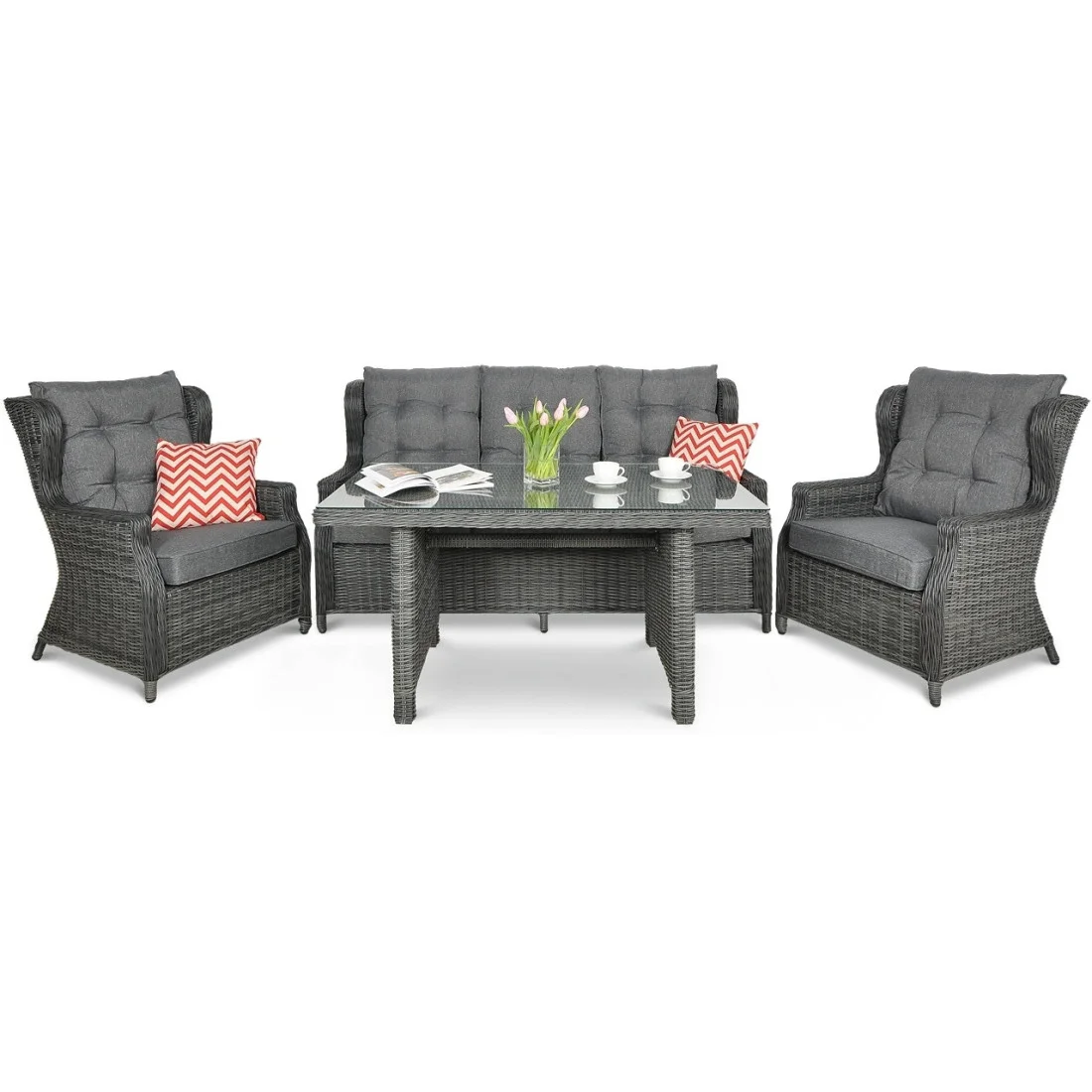 TRIVENTO III DINING ZESTAW DARK GREY (001868) - obrazek 3