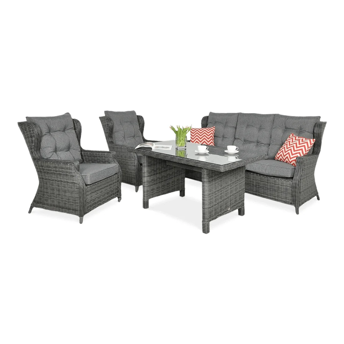 TRIVENTO III DINING ZESTAW DARK GREY (001868)