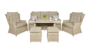 TRIVENTO III DINING ZESTAW+PUFY BEIGE (002420)