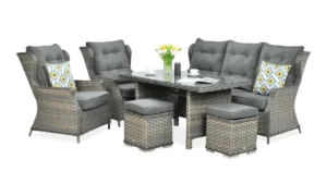 TRIVENTO III DINING ZESTAW+PUFY MELANGE (002423)