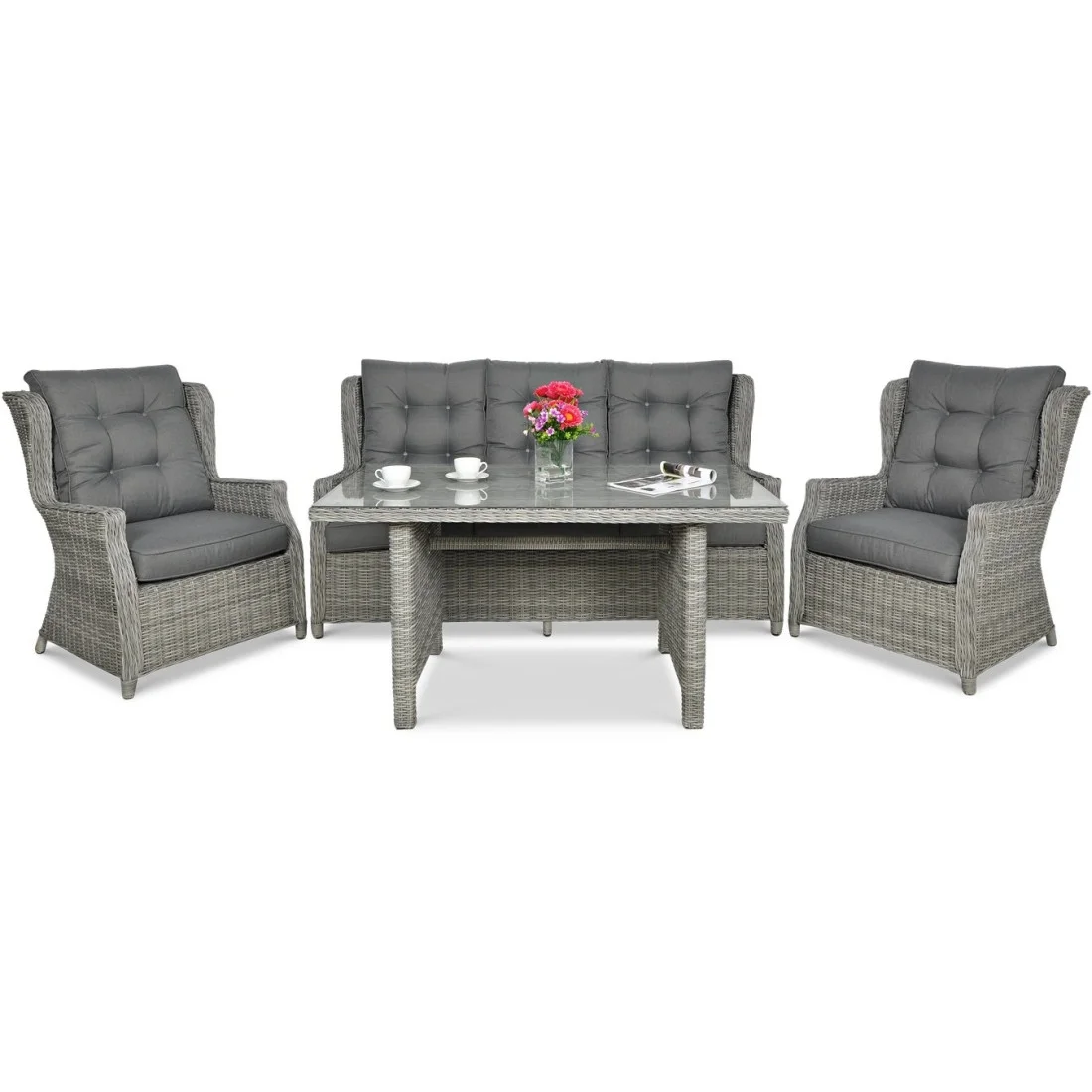 TRIVENTO III DINING ZESTAW+PUFY STONE GREY (006080) - obrazek 4